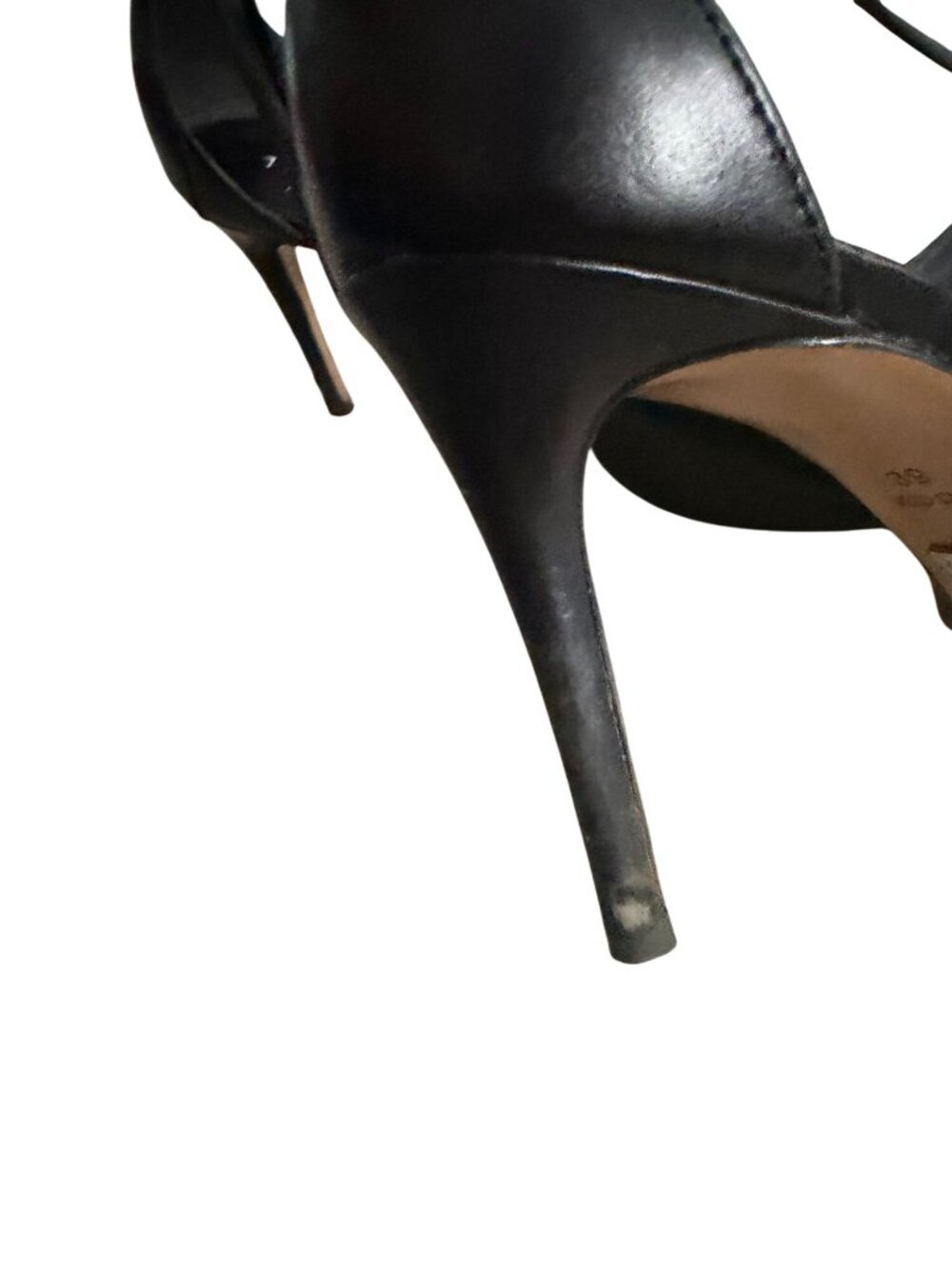 MICHAEL KORS COLLECTION Black Leather Laceup Sandals Heels Size 39 / US 9 - Picture 4 of 12